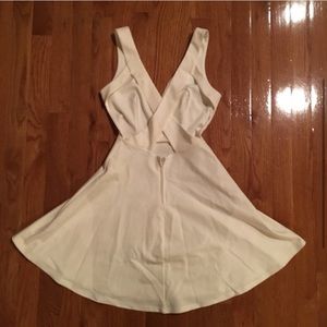 White Open Back Skater Dress